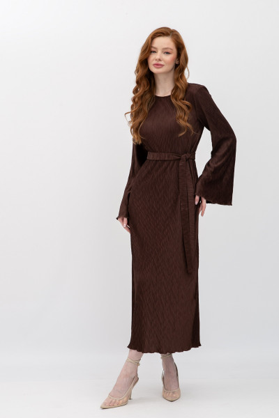 Шифонова сукня коричневого кольору Сандал 02 Шифонова сукня коричневого кольору Сандал 02