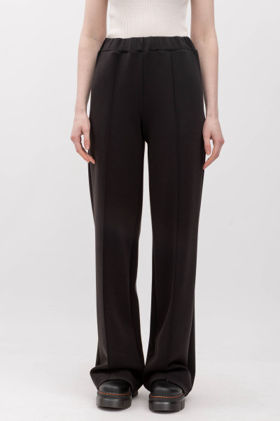 Брюки трикотажні прямі чорного кольору Солюс 02