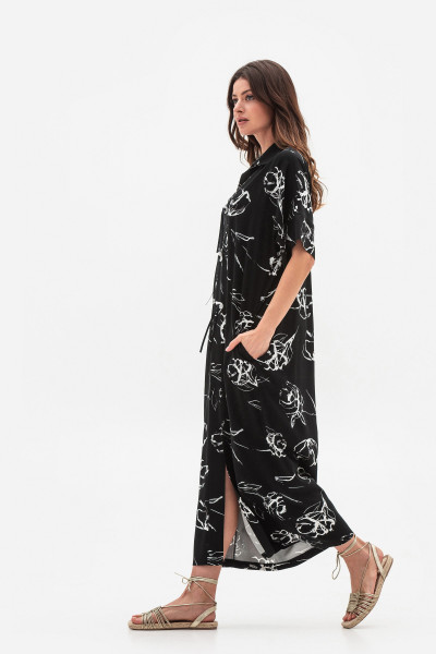 Сукня з штапелю вільного силуету міді довжини Лурея 01 Сукня з штапелю вільного силуету міді довжини Лурея 01