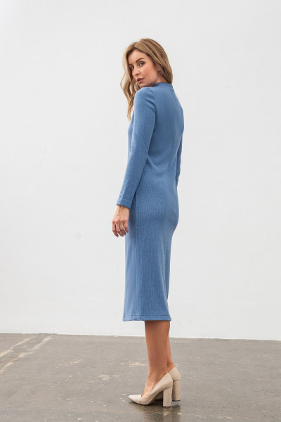 Трикотажна сукня блакитного кольору довжини міді Зірел Трикотажна сукня блакитного кольору довжини міді Зірел