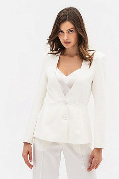 Білий жакет з костюмної тканини Мелада