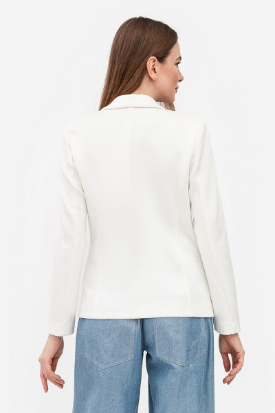 Однобортний молочний жакет з трикотажу Сноу 17