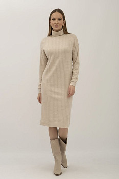 Стильна трикотажна сукня з візерунком бежевого кольору Каіна 02 Стильна трикотажна сукня з візерунком бежевого кольору Каіна 02
