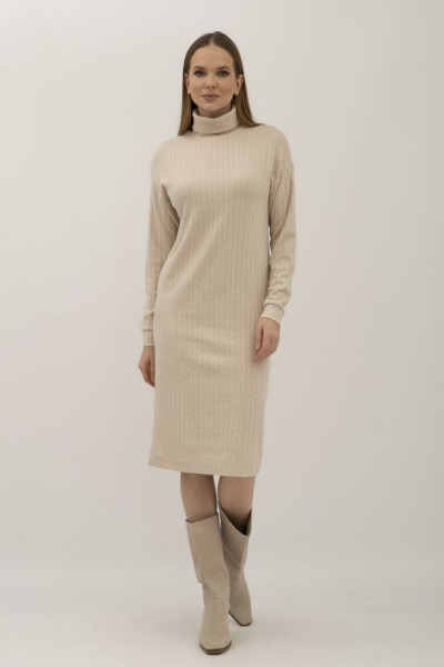 Стильна трикотажна сукня з візерунком бежевого кольору Каіна 02 Стильна трикотажна сукня з візерунком бежевого кольору Каіна 02