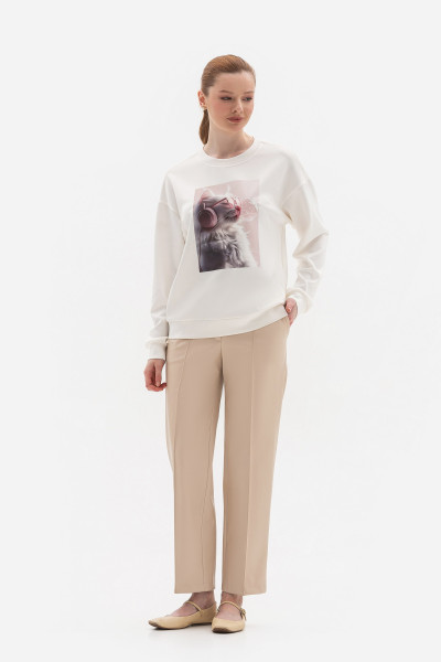 Трикотажний світшот молочного кольору Віолія 03