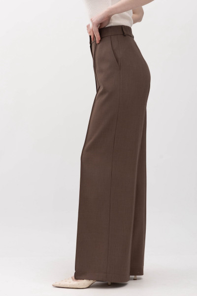 Лляні брюки зі стрілками коричневого кольору Неля