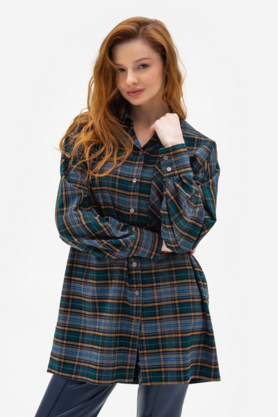 Сорочка в клітинку зеленого кольору Шаделі 1