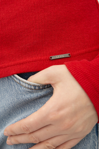 Джемпер червоний трикотажний Ариель 03