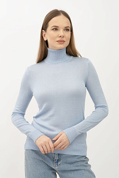 Гольф блакитного кольору з високим коміром 23205004