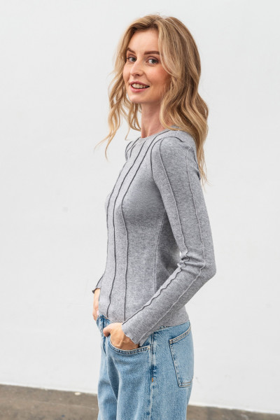 Сірий джемпер з трикотажу Фенті 02