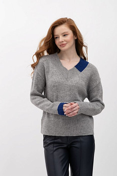Жіночий джемпер сірого кольору з V-подібним вирізом 25207500