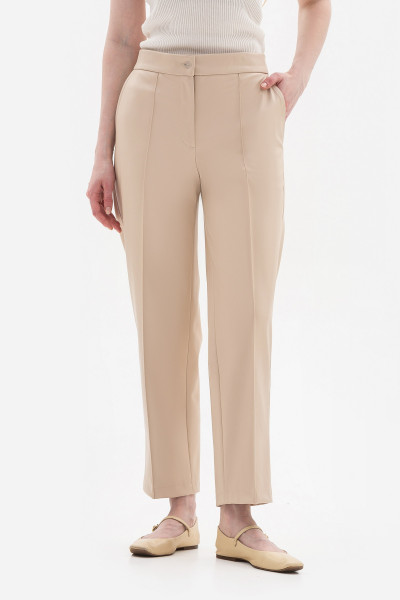 Брюки з екошкіри бежеві Салена