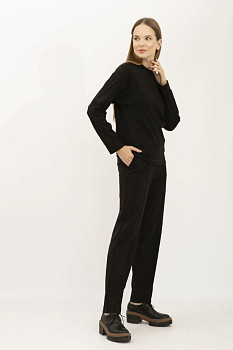 Жіночий костюм чорний світшот та штани завужені Тейда 01
