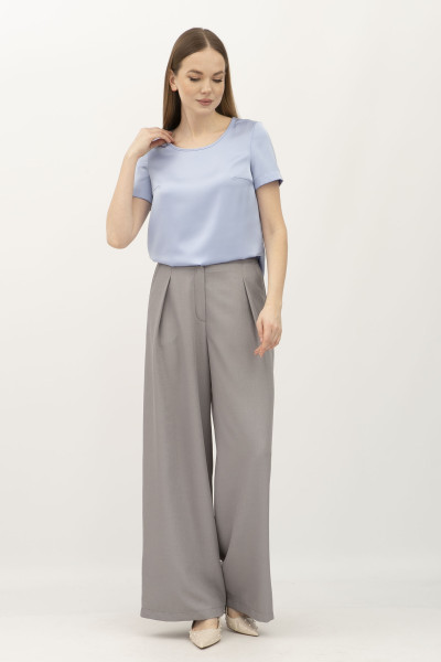 Блуза - футболка з шовку блакитна Ламін 243