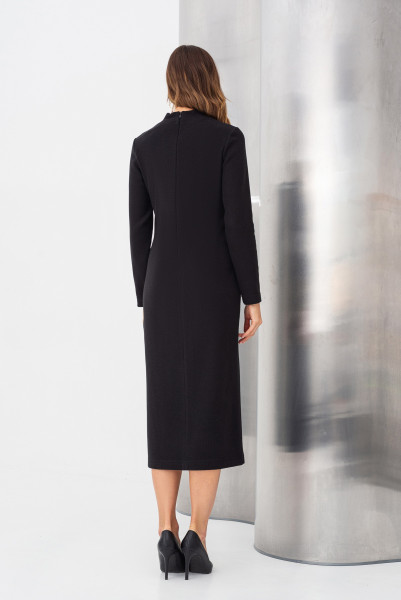 Трикотажна сукня чорного кольору довжини міді Зірел 01 Трикотажна сукня чорного кольору довжини міді Зірел 01