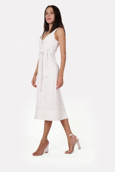 Літній жіночий мідісарафан з бавовни молочний Магдіс Літній жіночий мідісарафан з бавовни молочний Магдіс