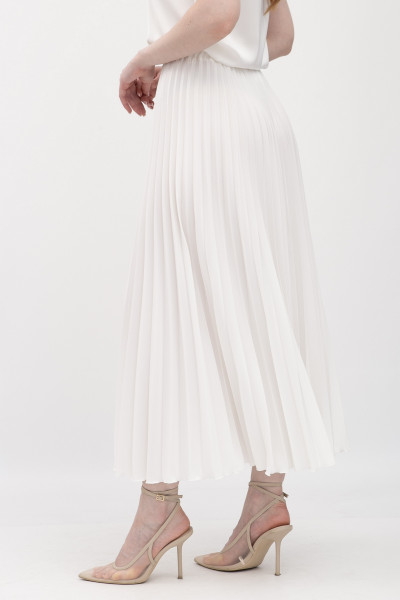 Шифонова спідниця гофре молочного кольору Теріл 011