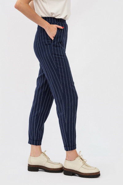 Жіночі штани з льону сині завужені Данді