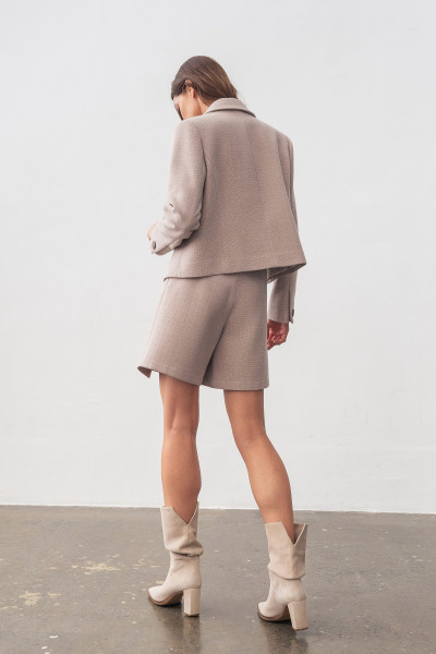 Жакет однобортний бежевого кольору вкорочений Оріел 01