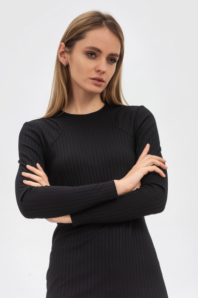 Сукня з трикотажу довжиною до коліна чорна Мейа 03 Сукня з трикотажу довжиною до коліна чорна Мейа 03