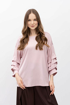 Шовкова блуза рожевого кольору Міджи 207