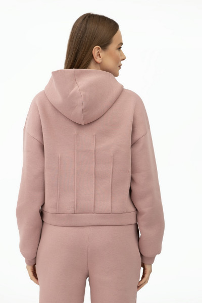 Світшот трикотажний з капюшоном рожевого кольору Делін 04