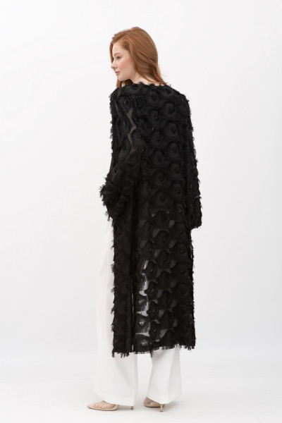 Жіночий кардиган з розрізами чорного кольору Ваніла