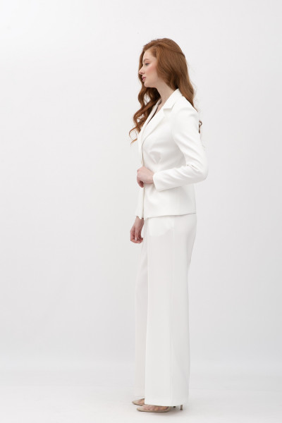 Брюки з костюмної тканини молочного кольору Аквас