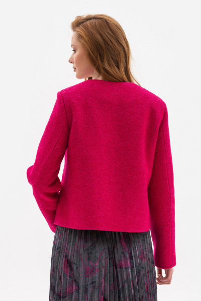 Жакет прямого силуету малинового кольору Сателі 01