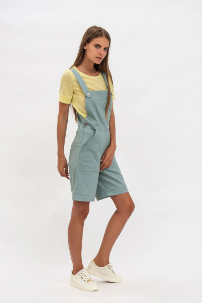 Жіночий комбінезон із шортами з котону м'ятного кольору Ларіта