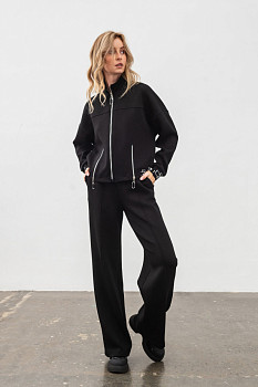 Трикотажні брюки чорні прямого крою Нембус 04