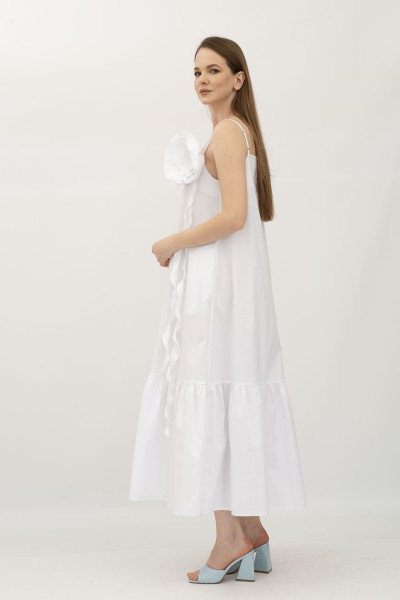 Максі сарафан на бретелях білий Ларуа 01 Максі сарафан на бретелях білий Ларуа 01