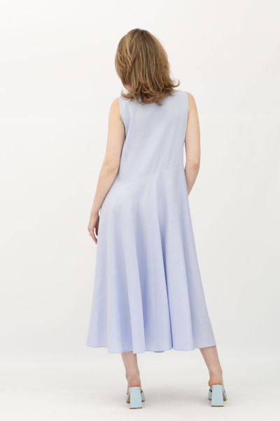 Блакитна лляна сукня міді довжини без рукав Севіла Блакитна лляна сукня міді довжини без рукав Севіла