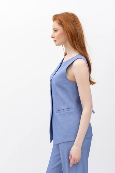 Жилет з костюмної тканини блакитного кольору Феліна 1