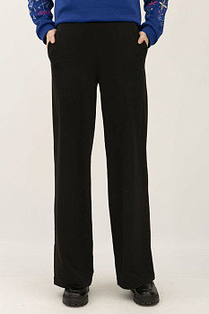 Трикотажні штани вільного силуету чорні Агна