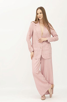 Лляний однобортний жакет рожевий Меларі 12