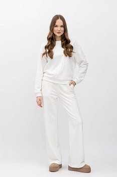 Базові трикотажні брюки молочного кольору Орсіна