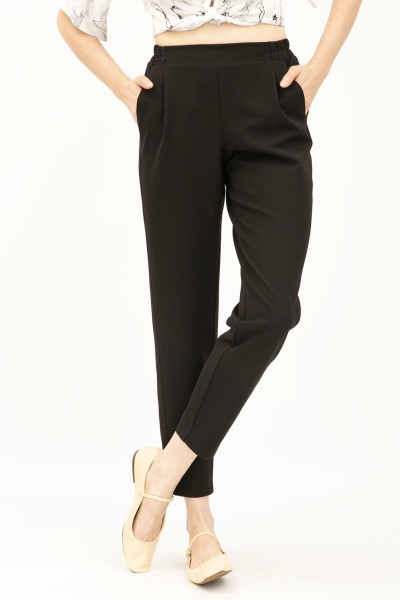 Вузькі штани чорного кольру з лампасами Тонус 05