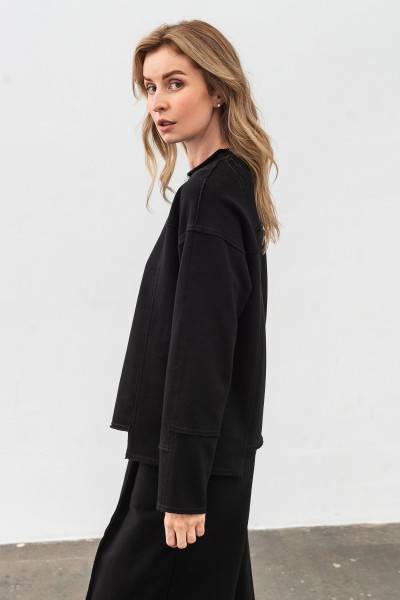 Світшот трикотажний чорний Терелі 02