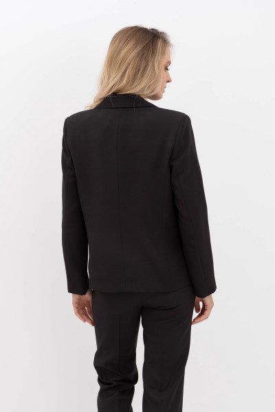 Двобортний жакет з костюмної тканини чорного кольору Фаєрі 02