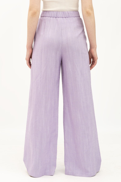 Лляні брюки палаццо бузкові Меларі 16