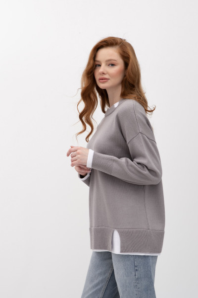 Сірий  джемпер прямого крою 25207300