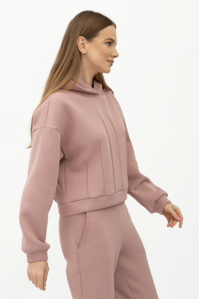 Світшот трикотажний з капюшоном рожевого кольору Делін 04