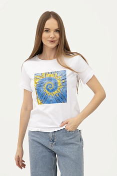 Трикотажна футболка жіноча молочного кольору Майлен 15