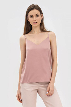 Майка пудрового кольору на бретелях, які регулюються Мавра 022
