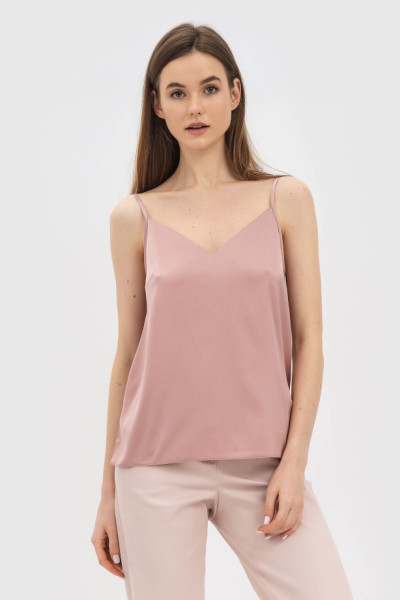 Майка пудрового кольору на бретелях, які регулюються Мавра 022