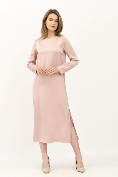 Сукня рожева з сатину вільного силуету Амелі 02