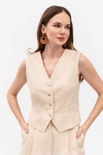 Жилет бежевий з вмістом 80% льону Лареда 11