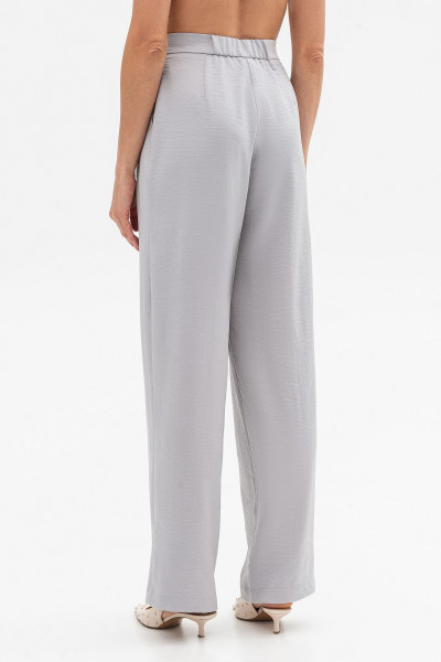 Штани шовкові палаццо з високою посадкою сірого кольору Віград 33