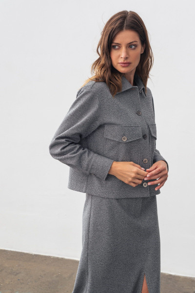 Сірий жакет з вмістом шерсті Фуруд